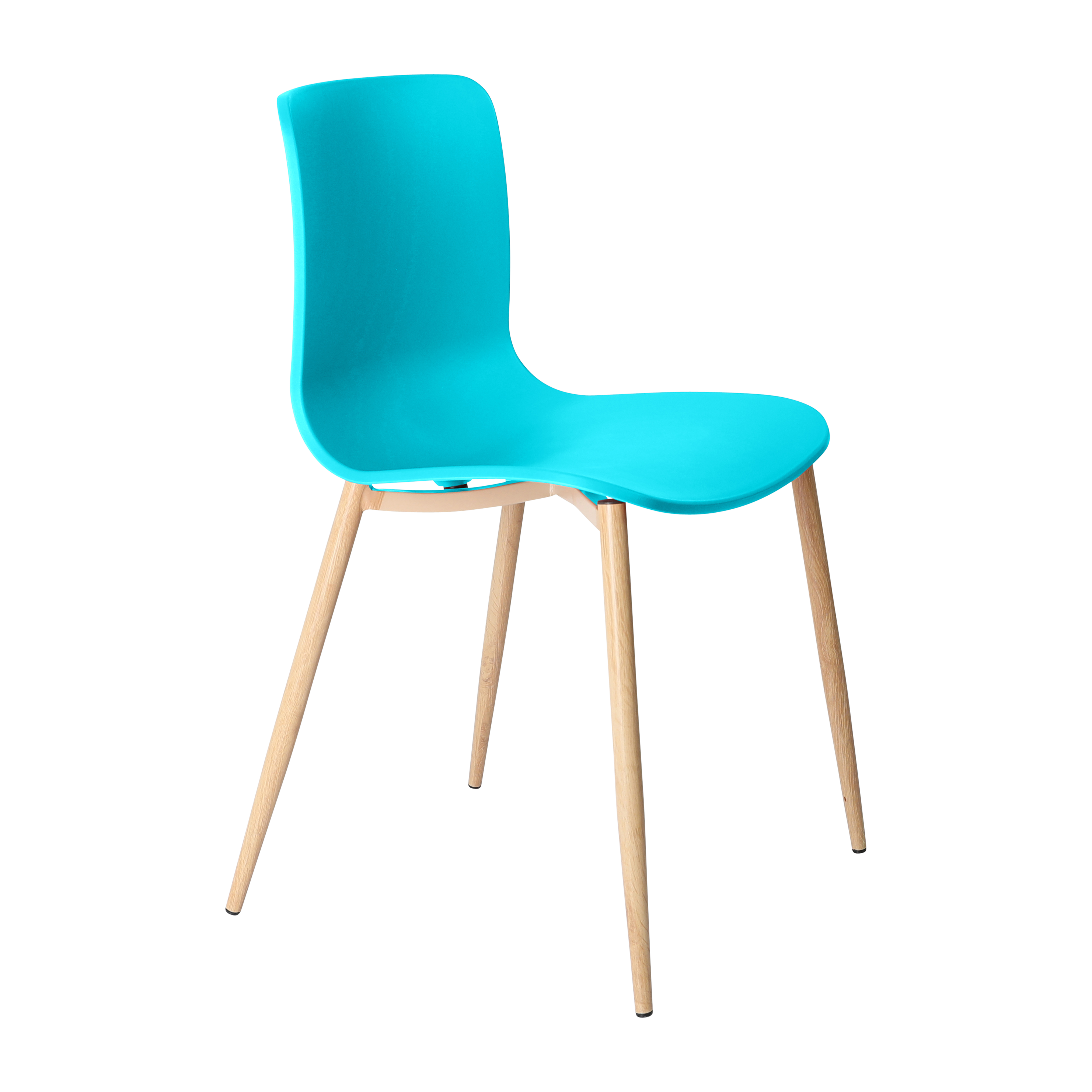 Acti Chair (Teal / 4-leg Woodgrain Powdercoat)